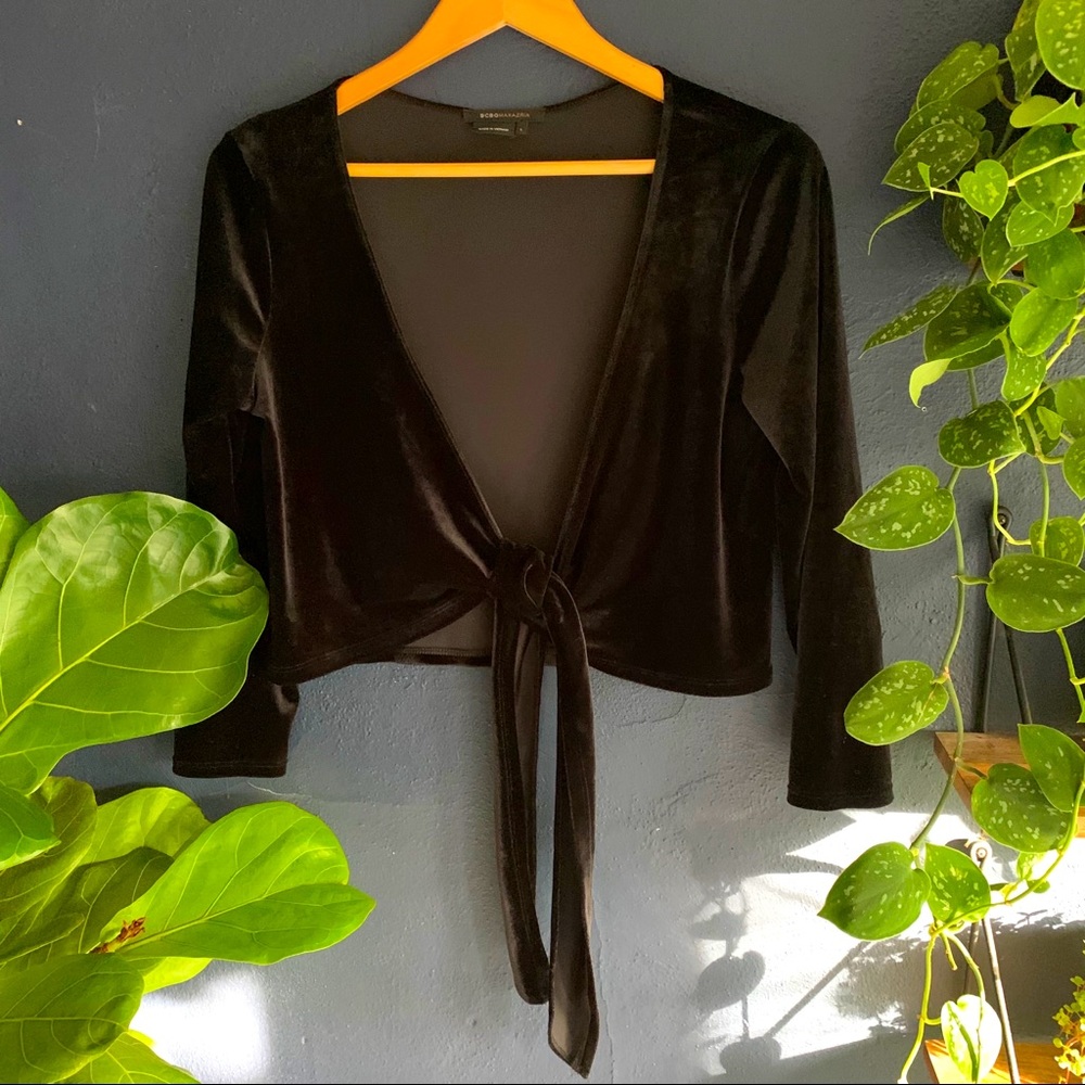 BCBGMaxAzria | Velvet Wrap Top